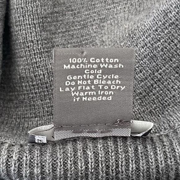 Ann Taylor Tenniscore Ribbed Cotton Top Size L Gray Collared Old Money Preppy - Picture 7 of 10